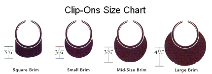 visor clip on size chart